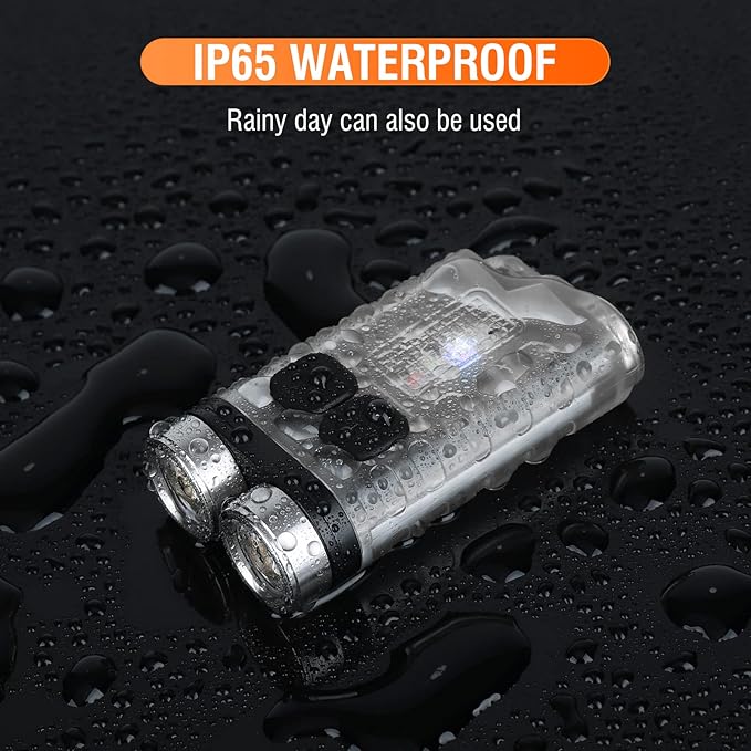 E3 Small EDC Powerful Flashlight Brightest 900 Lumens, Rechargeable Mini Keychain Flashlights 10 Modes with UV Red Blue Light, Magnetic Flash Light IP65 Waterproof