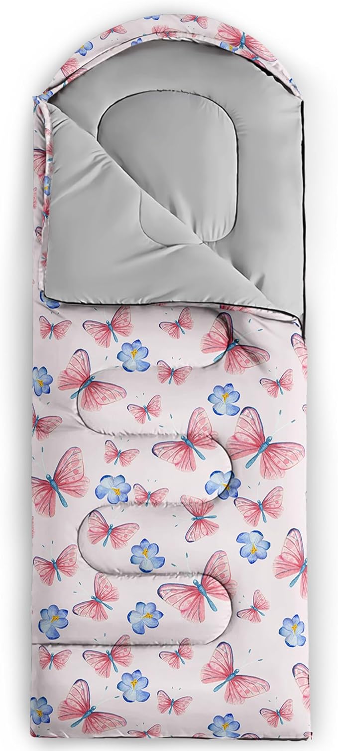 QOOMO Camping Sleeping Bags,3 Season Warm & Cool Weather,Lightweight,Waterproof Sleeping Bags for Adults & Kids,Traveling,and Outdoors,Camping Gear Equipment