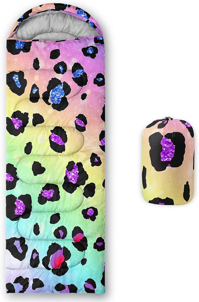 Kids Sleeping Bag for Boys Girls,Western Cowboy Print-Lightweight Warm Portable Outdoor Indoor-Waterproof Cold Weather Resistant Sleeping Bag for Camping Hiking