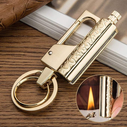 BOLLAER Outdoor Survival Fire Starter, Metal Matchstick Keychain Lighter, Emergency Hiking Survival Camping Fire Starter Flint Metal Match, Outdoor Survival Enthusiast Best Gift