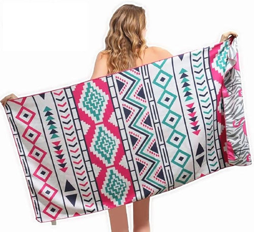 HAOKUN Flamingo Beach Towel Microfiber Sand Free Pool Towels -Quick Dry Super Absorbent Lightweight Thin Novelty Beach Towels for Gilrs Kids Teens Adults with Boho Large Beach Towel