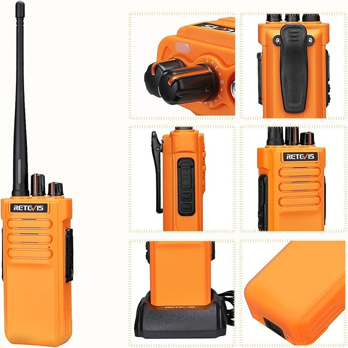 Retevis RT29 2 Way Radio Long Range, High Power Walkie Talkies Adults with 3200mAh Battery, Emergency Alarm VOX Two Way Radio for Off-Road(1 Pack)