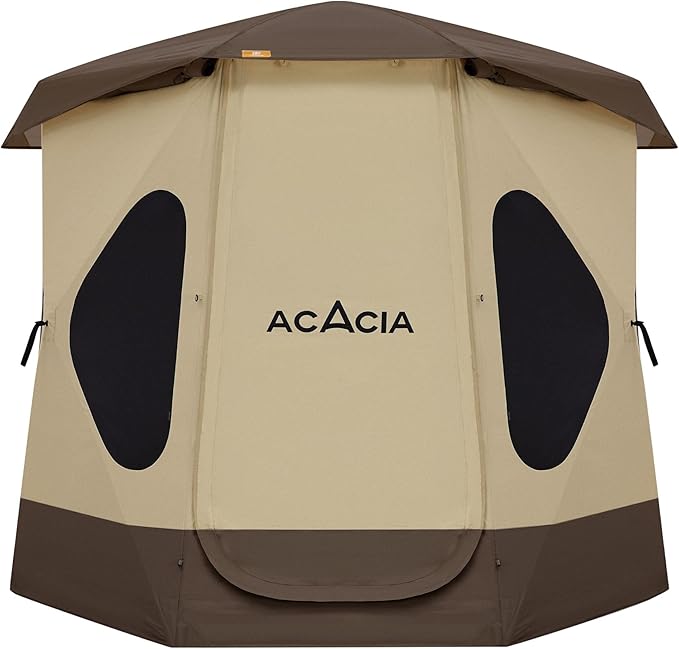 ACACIA Camping Tent, Pop Up Camping Tent with 8 Windows and Footprint, Waterproof Windproof Easy Setup Hub Tent for Family Camping, Hiking and Glamping