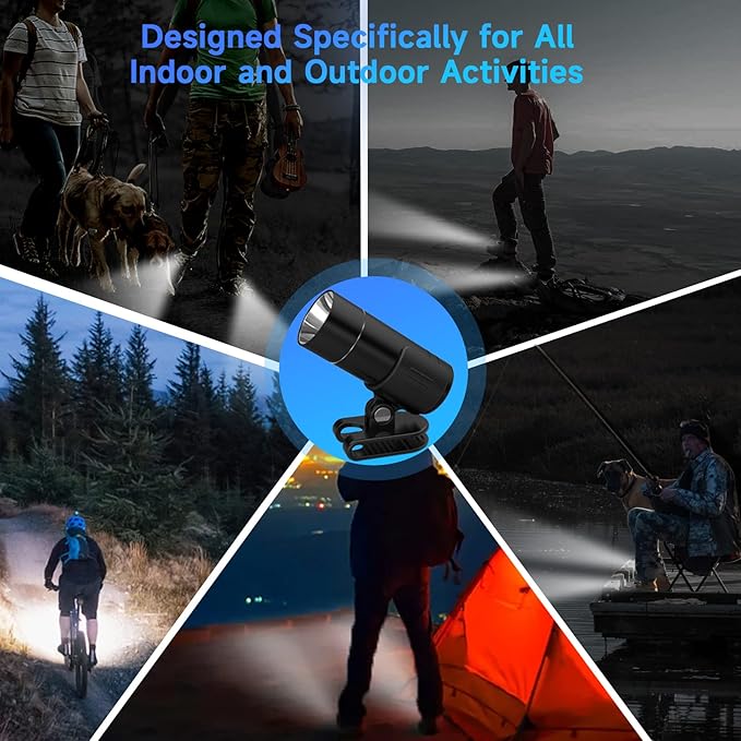 sinstar Headlights for Croc Charms, Croc Shoes Accessories Flashlight Attachment, Waterproof, USB Clip on Rechargeable and Adjustable Lights for Jogging Camping Gifts, Suitable for Adults Kid 2Pcs