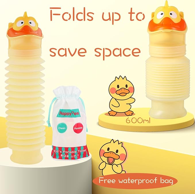 Scalable Emergency Urinal, 600ml Portable Toilet for Car, Portable Mini Outdoor Camping Travel Shrinkable Personal Mobile Toilet Potty Pee Bottle for Kids Adult