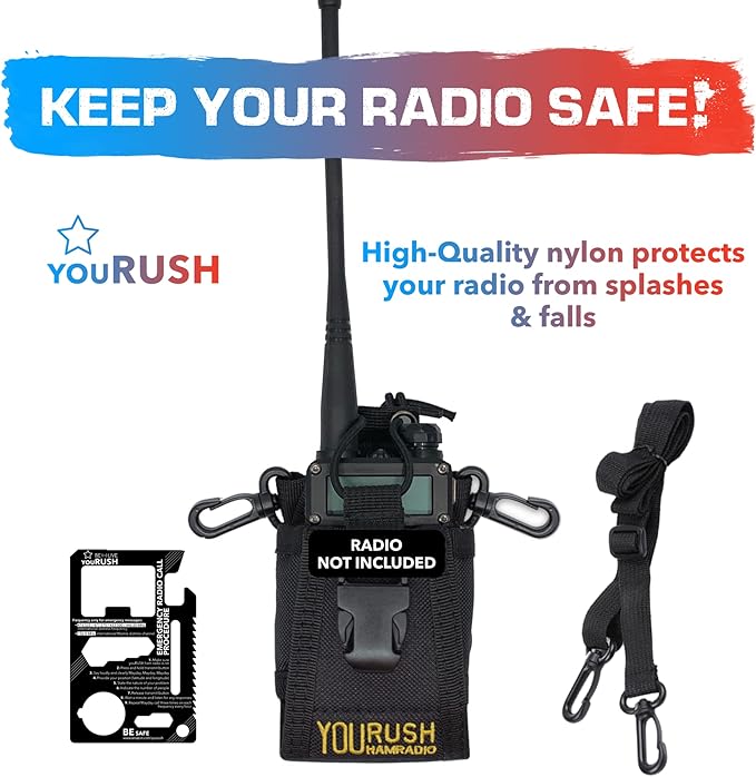 Ham Radio Holder for Baofeng UV-5R Radio Holster Duty Belt & Card Multitool Belt Pouch Compatible with Baofeng BF-F8HP, UV5RUSH, UV-5R, UV-82, UV-H5 Case for Two Way Radio & Prepper Tool
