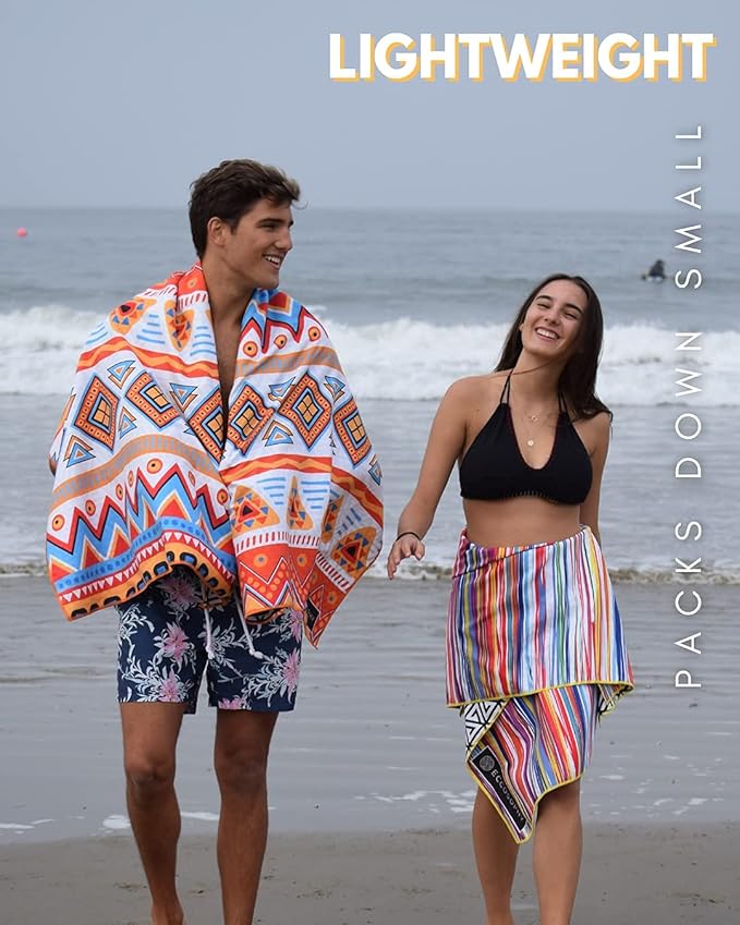 ECCOSOPHY Microfiber Beach Towel - Sand Free Towels are Quick Dry, Light Weight, Super Absorbent - Perfect Pool, Travel, Cruise, Camping Essentials - Oversized Extra Large for Adults 71x35 in