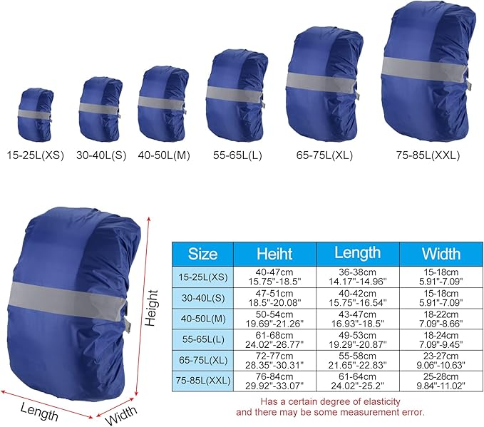 PATIKIL Waterproof Backpack Rain Cover, Non-Slip Backpack Cover with Reflective Strap Stay Dry for Hiking, Camping, Hunting