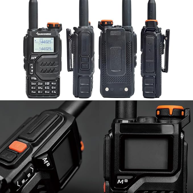 TWAYRDIO Quansheng UV-K5 NOAA Emergency Weather Receiver with Programming Cable and Radio Holder, 5W VHF UHF Dual Band Two Way Radio, AM/FM Airband Receiving Walkie Talkie