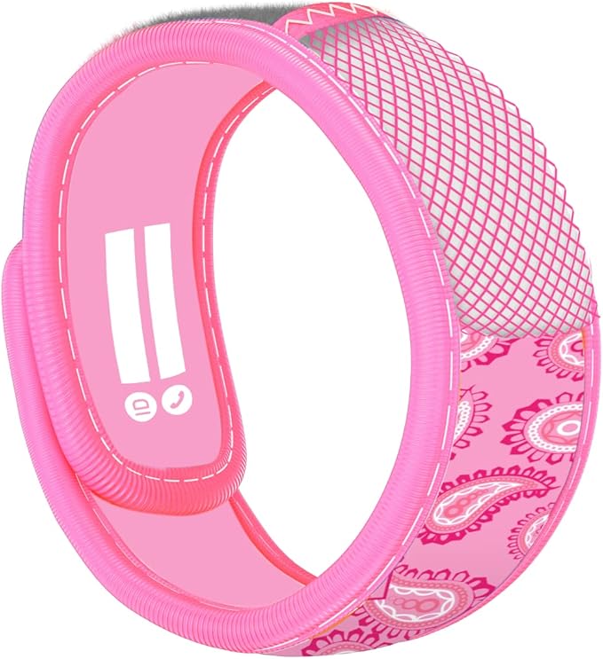 PARA'KITO Mosquito Repellent Bundle - Kids Insect Protection Bracelet + Bandana | Waterproof & DEET-Free Bug Spray Alternative for Hiking, Camping Accessories, Summer Vacation Essentials (Pink)