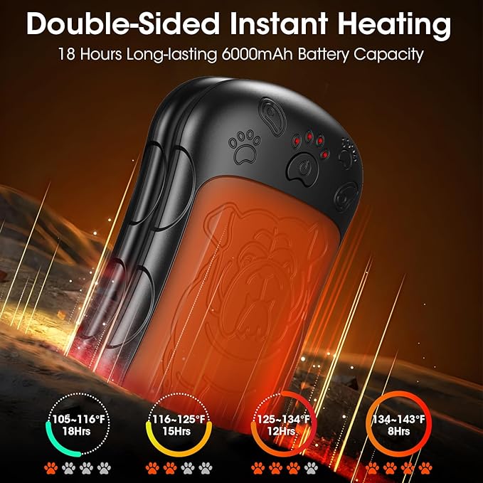 OLV Hand Warmers Rechargeable 2 Pack Strong Magnetic 18Hrs Longer Heating Portable Pocket-Sized Hand Warmer 6000mAh USB Hot Heater Birthday Gifts for Men Women Camping,Golf,Hunting,Travel Essentials