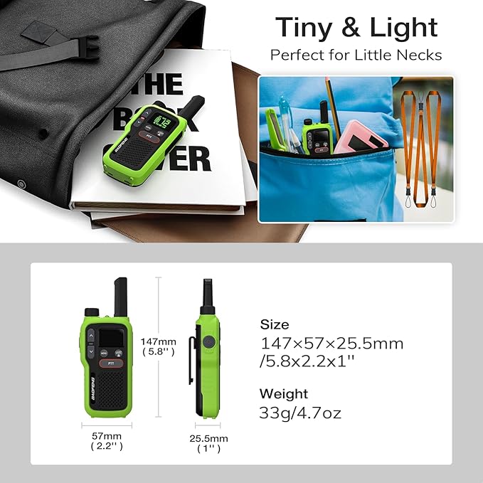 BAOFENG GT-18 Walkie Talkies for Kids Adult, License Free Long Range Rechargeable FRS Two Way Radio,1500mAh Battery, 22 Channels with Scan, Flashlight, VOX for Camping Hiking Family, 3 Pack