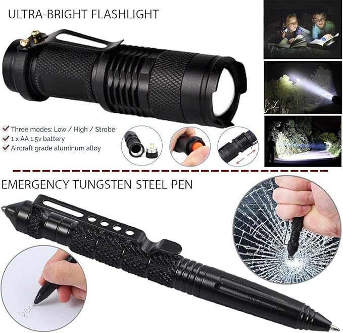 Survival Kit with First Aid and Tactical Tools, Camping Gear, Survival Gear - Gift for Men