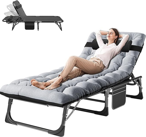 ABORON Folding Camping Cot for Adults, Heavy Duty 3-in-1 Bed for Guest Sleeping, Adjustable Double-Layer 1200D with Mattress & Carrying Bag for Home, Office, Vacation, Hospital Use