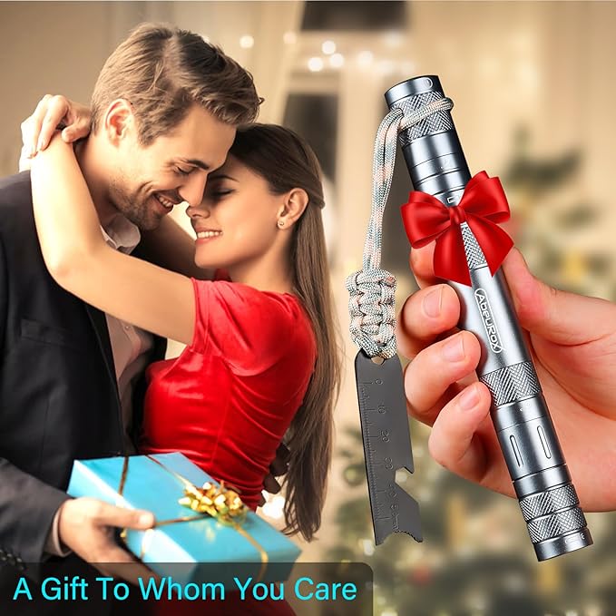 All in 1 Camping Survival Kits with LED Flashlight, Fire Starter, Whistle, Glass Breaker, Compass, Paracord, Tactical Survival Multitool, EDC, Stocking Stuffers and Gifts for Men Women