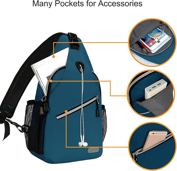 MOSISO Rope Sling Backpack (Up to 13 inch), Multipurpose Crossbody Chest One Shoulder Outdoor Travel Hiking Daypack
