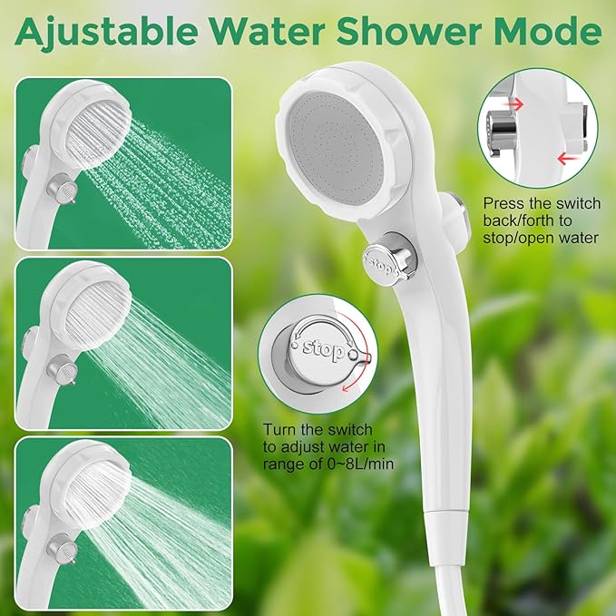 INSMART Portable Camping Shower, Rechargeable Electric Shower Pump,Multiple Spray Modes Head with Handheld Adjustment for Outdoor Hiking, RV Travel, Traveling,Washing,Camp, Pet Cleaning,Car Wash