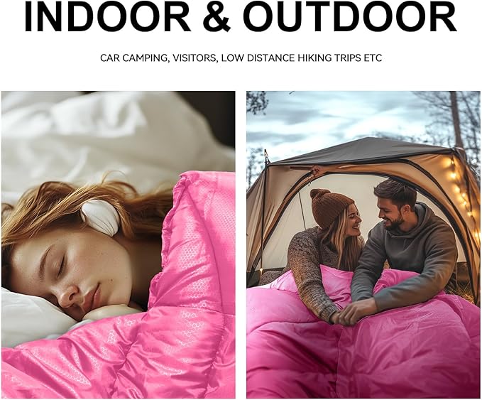 Sleeping Bags for Adults Cold Weather & Warm,Backpacking Camping Sleeping Bag for Tall Girls Boys,Lightweight,Compact,Waterproof Camping Gear for Traveling,Hiking,Hotel,Outdoor & Indoor