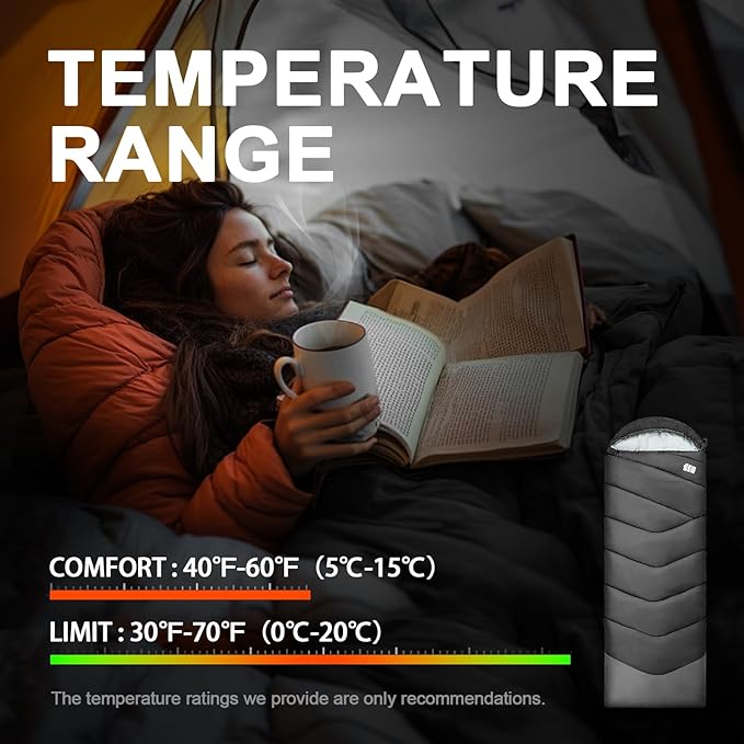 Sleeping Bags for Adults Cold Weather & Warm,Backpacking Camping Sleeping Bag for Tall Girls Boys,Lightweight,Compact,Waterproof Camping Gear for Traveling,Hiking,Hotel,Outdoor & Indoor