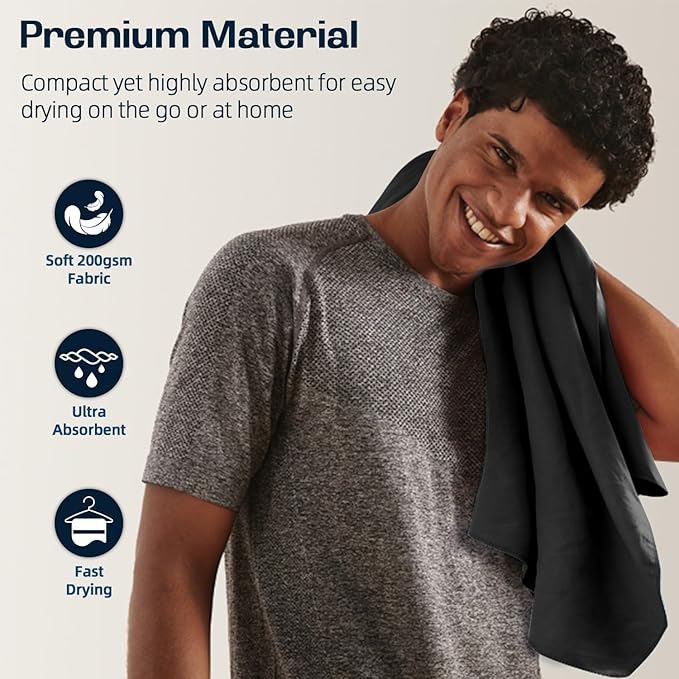 BAGAIL Camping Towel with EVA Case, Compact & Ultra Soft Microfiber Travel Towel - Super Absorbent & Lightweight Quick Dry Towels for Sports, Beach, Gym, Backpacking, Hiking and Yoga
