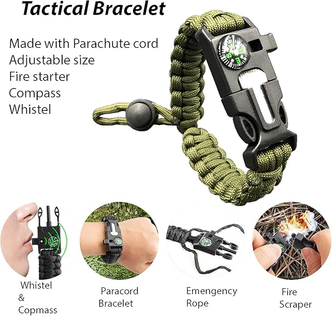 Survival Kit with First Aid and Tactical Tools, Camping Gear, Survival Gear - Gift for Men