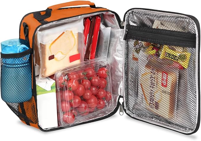 cfpolar Basketball Lunch Box for Boys Girls, Basketball Printed Insulated Lunch Bags for Kids Reusable Mini Cooler Lunch Tote Lunchbox Thermal Meal Tote Kit with Shoulder Strap for Work School Picnic
