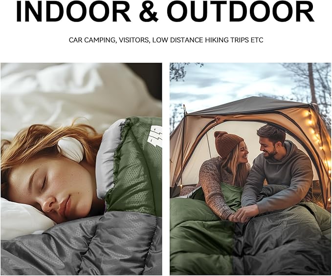 Sleeping Bags for Adults Cold Weather & Warm,Backpacking Camping Sleeping Bag for Tall Girls Boys,Lightweight,Compact,Waterproof Camping Gear for Traveling,Hiking,Hotel,Outdoor & Indoor