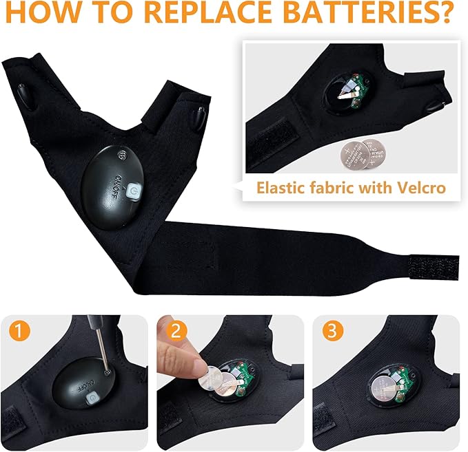 Valentine's Day Gifts for Men, Fathers Day Gift, LED Flashlight Gloves, Mens Gifts, Gadgets for Men, Birthday Gifts for Dad Husband Him, Unique Tool Camping Accessories Fishing