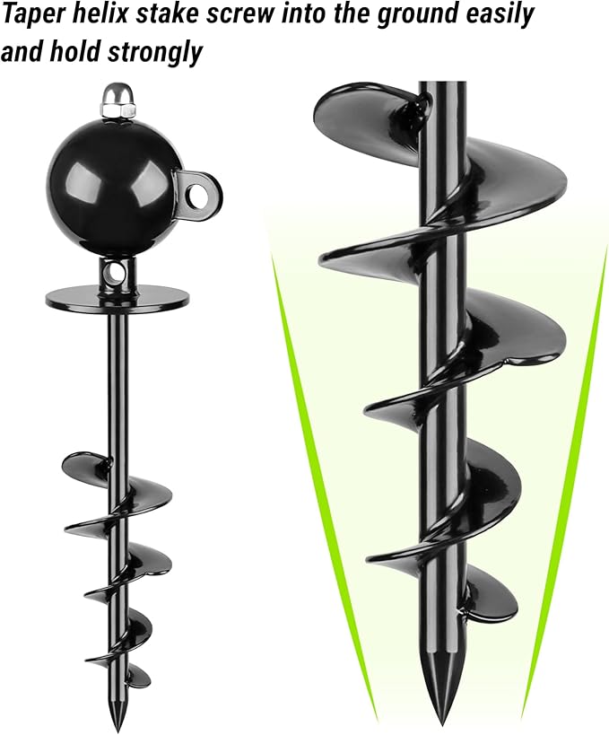 SELEWARE Dog Tie Out Stake Outdoor Anti-rust Dog Anchor for Large Dogs up to 220 lbs, Free Rotation Dog Stake Dog Camping Gear Twist Rod Included