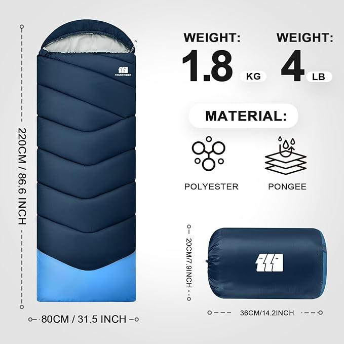 Sleeping Bags for Adults Cold Weather & Warm,Backpacking Camping Sleeping Bag for Tall Girls Boys,Lightweight,Compact,Waterproof Camping Gear for Traveling,Hiking,Hotel,Outdoor & Indoor