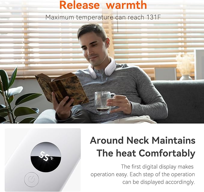10000mah Rechargeable Neck Warmer,for Necks Up to 8 inches Wide,15 Hours Portable Neck Heater for Men and Women