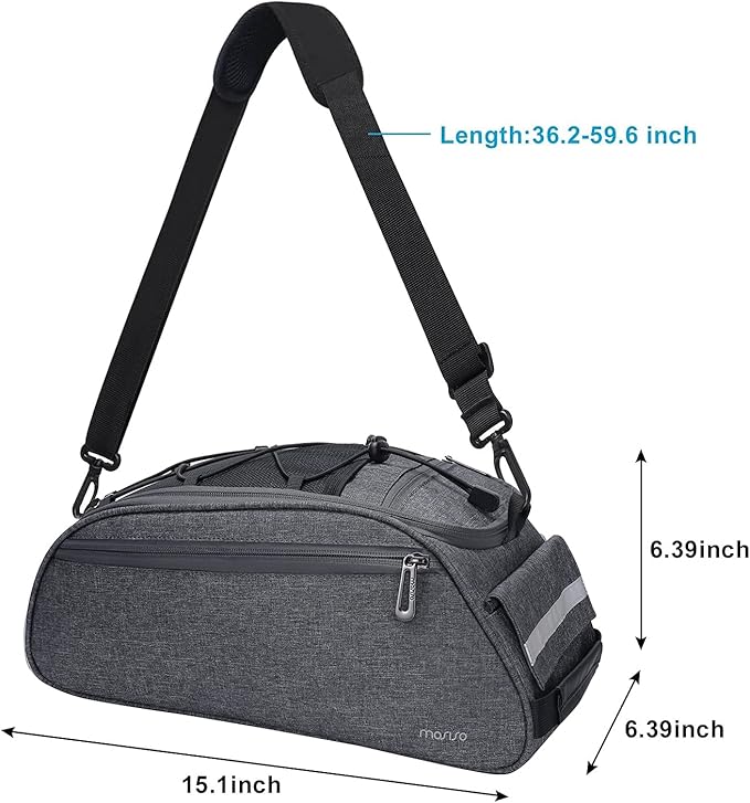 MOSISO Bike Rack Bag, Waterproof Bicycle Trunk Pannier Rear Seat Pouch Cycling Bike Carrier Backseat Storage Luggage Saddle Shoulder Bag