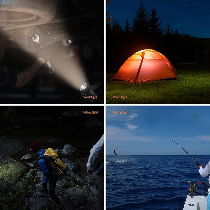 Outdoor Portable Mini Handheld LED Outdoor Spotlight, 500 Lumens Flashlight IP67 Water Proof Marine Spot Lights for Boat, Hiking, Farm, Emergency, Power Outages Searchlight