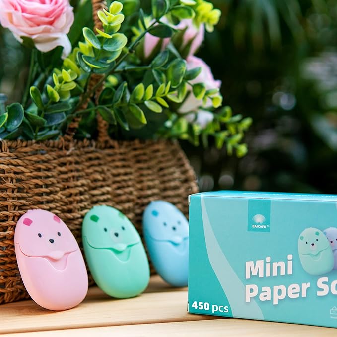 9 Boxes (450 Sheets) Paper Soap Sheets,Soap Sheets for Hand Washing,Disposable Portable Travel Soap Camping Soap,Kids Hand Soap for Travel Hiking Outdoor
