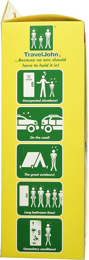 Disposable Urinal for All Genders, Adults, and Children (18 Pack) Designed for Emergencies, Travel, Camping, Car Rides, and more (TJ1A-C)