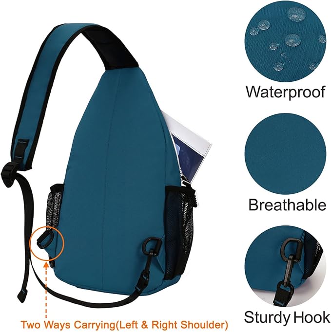 MOSISO Rope Sling Backpack (Up to 13 inch), Multipurpose Crossbody Chest One Shoulder Outdoor Travel Hiking Daypack