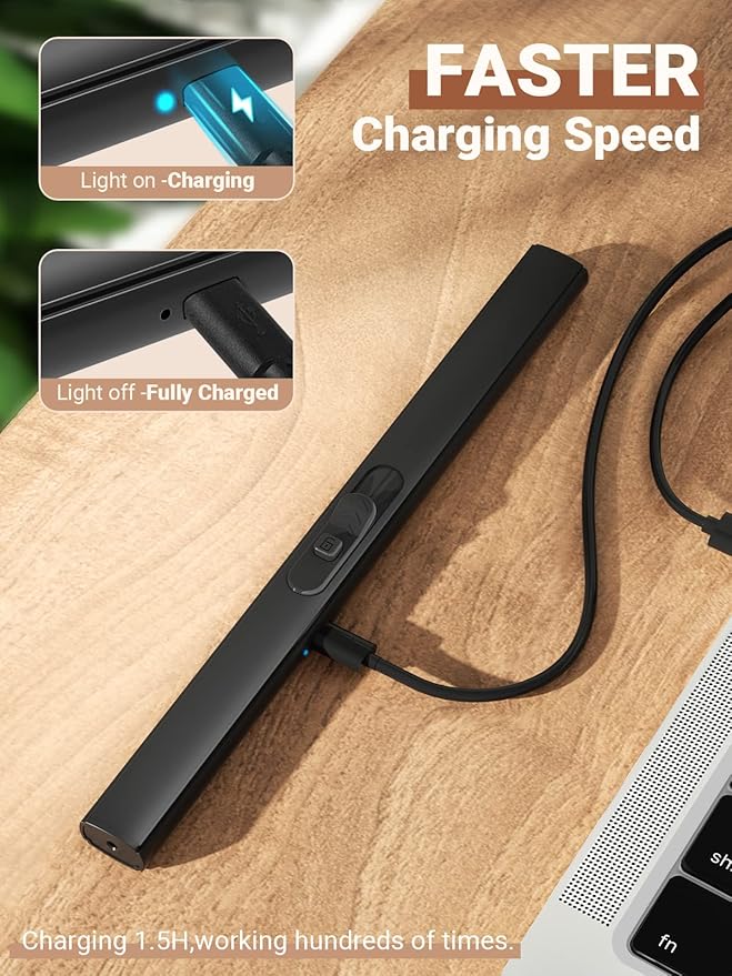 Candle Lighter Stocking Stuffers for Women Men: 2Pack Electric Plasma Arc USB Rechargeable Lighters for Grill Home Kitchen BBQ Camping Cool Gadget Christmas Birthday Gifts for Her Mom Women Men Adults
