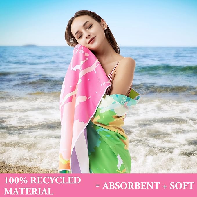Your Choice Microfiber Beach Towels, Sand Free Beach Towel, Quick Dry Beach Towel, Extra Large Beach Towels for Adults, Kids (67x35 Inch, 60x30 Inch), Travel Towel, Camping Towel