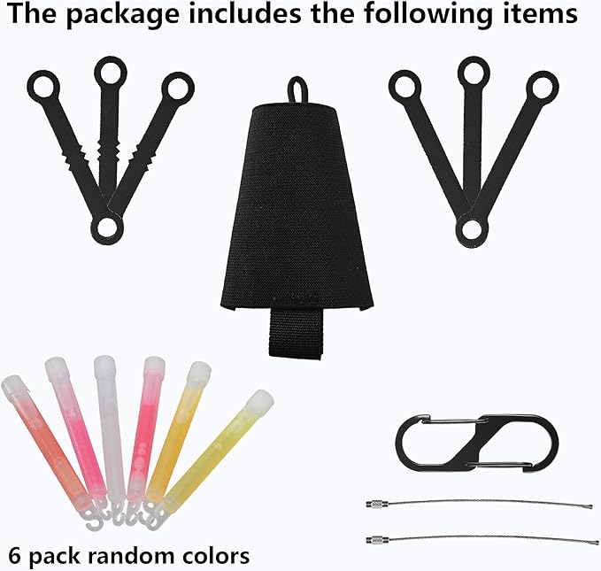 SABADO Tactical Chem Lights with Holders and Carabiner Clip, 6 Ultra Bright Glow Sticks with 12 Hour Duration for Camping Fishing and Hunting