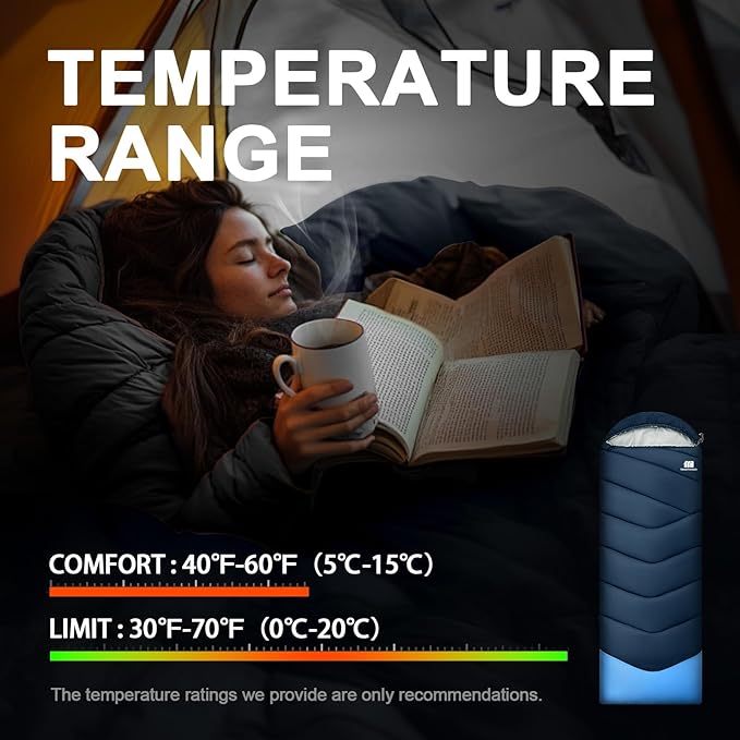 Sleeping Bags for Adults Cold Weather & Warm,Backpacking Camping Sleeping Bag for Tall Girls Boys,Lightweight,Compact,Waterproof Camping Gear for Traveling,Hiking,Hotel,Outdoor & Indoor