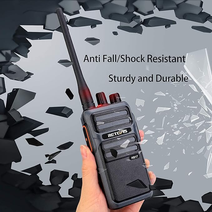 Retevis RB17 Walkie Talkie,Heavy Duty Walkie Talkies Long Range,Rechargeable 4400mAh Large Capacity,VOX Handsfree,Portable Two Way Radio for Hunting Skiing School Church Outdoor Gifts (2 Pack)