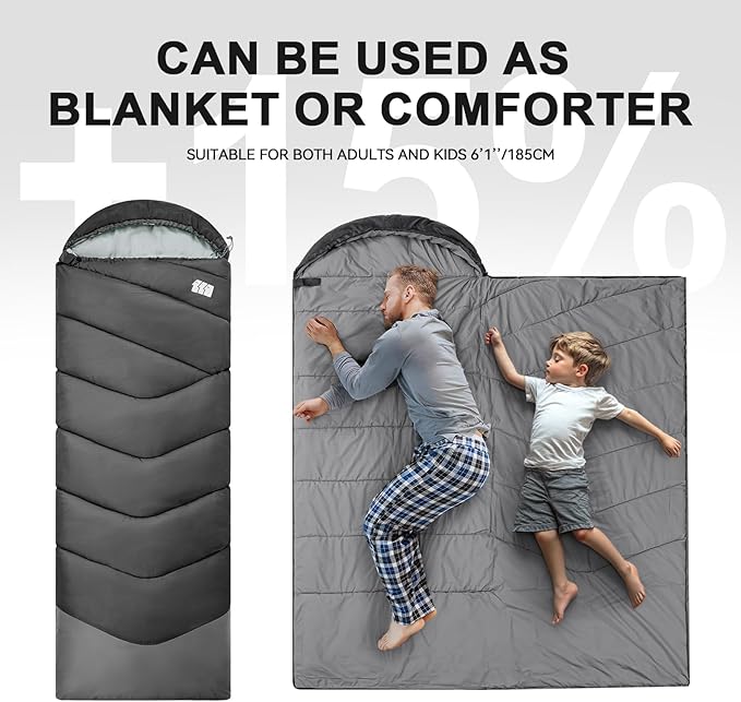Sleeping Bags for Adults Cold Weather & Warm,Backpacking Camping Sleeping Bag for Tall Girls Boys,Lightweight,Compact,Waterproof Camping Gear for Traveling,Hiking,Hotel,Outdoor & Indoor