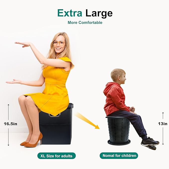 Upgrade XL Portable Toilet for Adults, Extra Large Portable Travel Floding Toilet, Camping Tall Toilets with Lid for Adults and Kids Compact Potty for Car,Hiking,Beach and Camping…