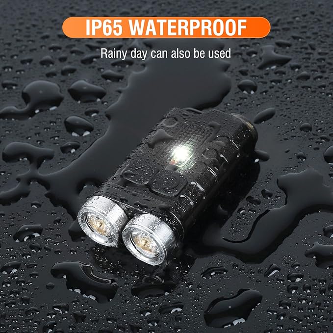 E3 Mini Keychain Flashlight Brightest 900 Lumens, Rechargeable Small Powerful Flash Light 10 Modes, LED Pocket Flashlights with UV Red Blue Light, Magnetic, IP65 Waterproof