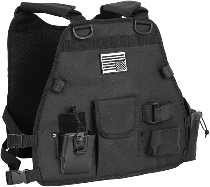 Heavy Duty Radio Harness Holder Tactial Chest Tool Pag Front Pounch Holster Pack MOLLE Vest Breathable 3D Mesh Liner Military Vest for Baofeng UV5R Motorola Kenwood Two Way Radio Walkie Talkie