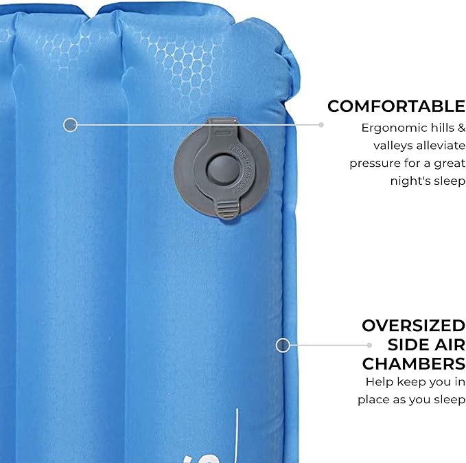 Teton Self Inflating Sleeping Pad, Inflatable Camping Sleeping Pads, Compact Mat for Camping, Backpacking, and Hiking.