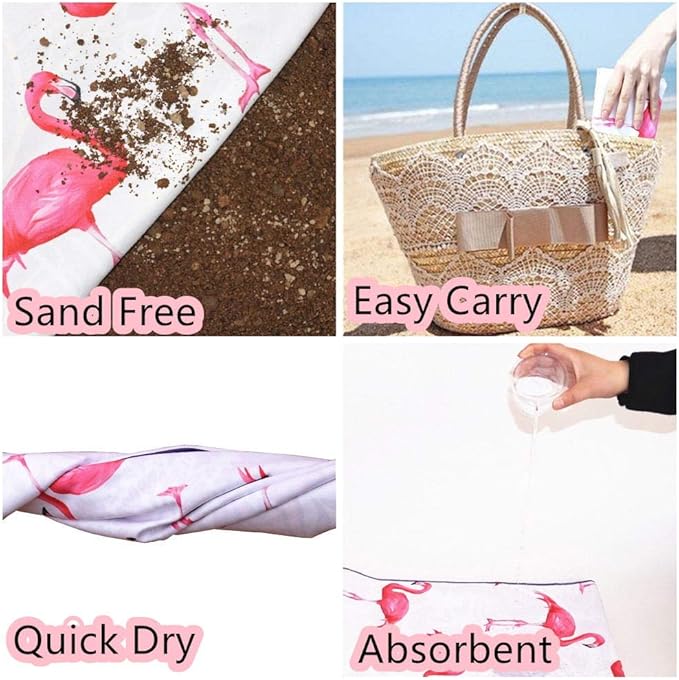 HAOKUN Beach Towel Mircrofiber Sand Free Pool Beach Towels-Super Absorbent Thin Lighweigh Novelty Cactus Beach Towel for Kids Girls Women Men Adults