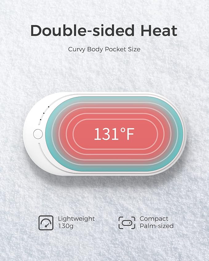 OCOOPA Hand Warmers Rechargeable, 1 Pack 5200mAh Electric Portable Pocket Heater, Heat Therapy Great for Raynauds, Hunting, Golf, Camping, Women Mens Gifts