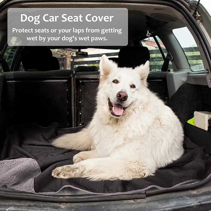 Tirrinia Outdoors Waterproof Throw Blanket, Sherpa Fleece Stadium Windproof Mat for Camping, Picnic, Traveling, Boat, Football - Machine Washable, Black