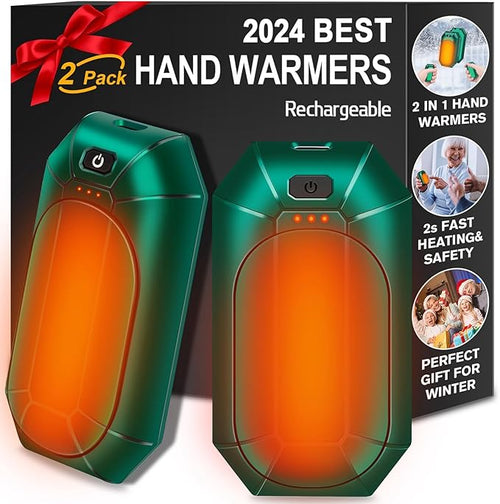 2 Pack πππ§π πππ«π¦ππ«π¬ Rechargeable,Portable Electric Hand Warmers Reusable,USB Handwarmers,Outdoor/Indoor/Working/Studying/Camping/Hunting/Golf/Pain Relief/Game/Warm Gifts for Men Women Kids